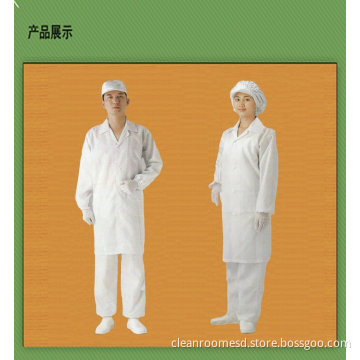 10^9ohm/sqm White Esd Clean Room Garments Coveralls With Zipper